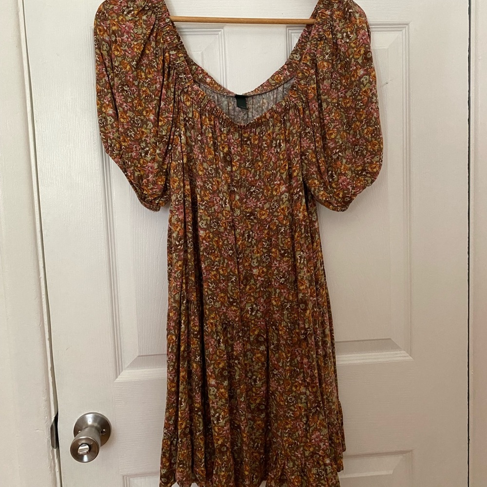 Puff Sleeve Floral Mini Dress
